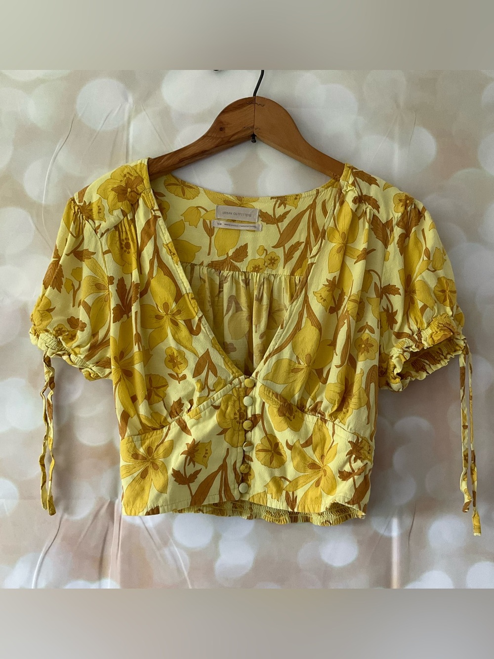 Urban Outfitters Yellow Floral Crop Top